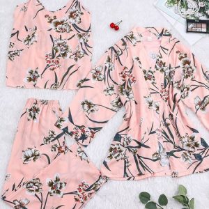 Elegant Others Loose Floral Pajama Set, Loungewear & Sleepwear, color:Beige|size:XXL, JustFashionNow