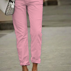 JFN Basic Casual White Pants, Pants, color:WATERMELON RED|size:3XL, JustFashionNow