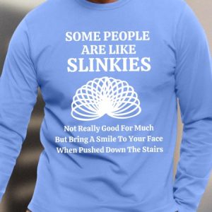 Men's Funny Some People Are Like Slinkies Graphic Printing Casual Loose Top, color:Light Blue|size:3XL, Lilicloth.com