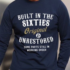 Men's Printed Long Sleeve T Shirt With Sixties, color:Dark Blue|size:3XL, Lilicloth.com