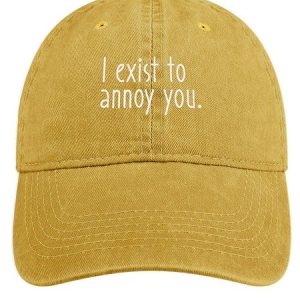 Men's /Women's Funny I Exist To Annoy You Graphic Printing Regular Fit Adjustable Denim Hat, color:Yellow|size:One-size, Lilicloth.com