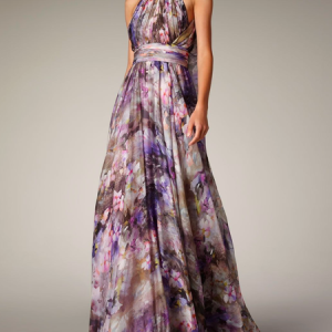 Halter Elegant Wedding Guest Dress, Maxi Dresses, color:Purple|size:XXL, Stylewe