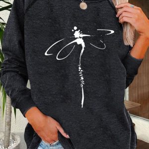Casual Animal Crew Neck Sweatshirt, Sweatshirts & Hoodies, color:Deep Gray|size:XXL, JustFashionNow