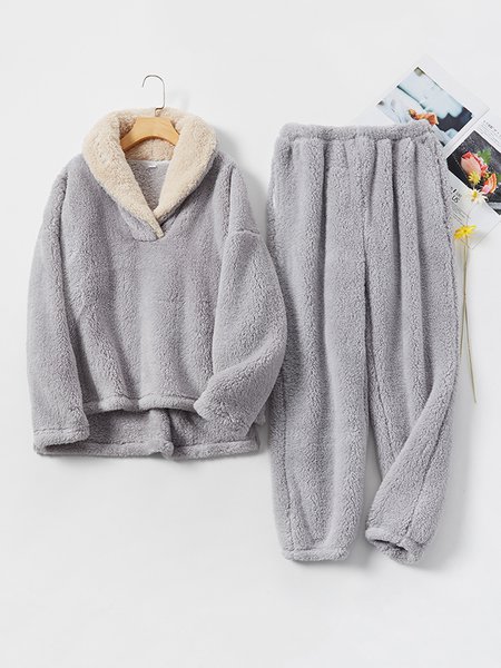 Women's Plain Daily Going Out Two Piece Set Long Sleeve Casual Spring/Fall Top With Pants Matching Set, JustFashionNow Suit Set, color:Gray|size:XXL,