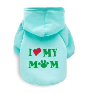 Lilicloth X Funnpaw I Love My Mom Dog Outfit, color:Green|size:XL, Lilicloth.com