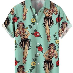 Vacation Regular Sleeve Shirt Collar Shirt, Shirts ＆ Blouse, color:Color5|size:3XL, JustFashionNow
