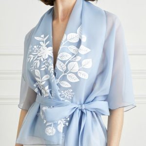 Shawl Collar Elegant Floral Short Sleeve Kimono, Kimonos, color:As Picture|size:XXL, Stylewe
