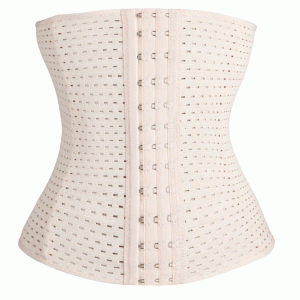 Women's Waist Trainer Corset Steel Boned Tummy Control Body Shaper With Adjustable Hooks, Lingeries, color:Off White|size:5XL, Noracora