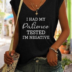 I Had My Patience Tested I'm Negative Tank Top, color:Black|size:3XL, Lilicloth.com