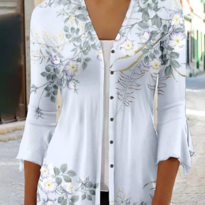 V Neck Regular Fit Casual Kimono, Cardigans, color:Light Blue|size:XXL, JustFashionNow