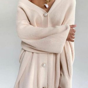 Casual Wool/Knitting Cardigan, Sweaters, color:Camel|size:L, JustFashionNow