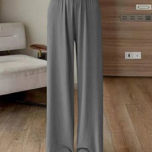 Plain Casual Pants, Pants, color:Gray|size:3XL, Noracora