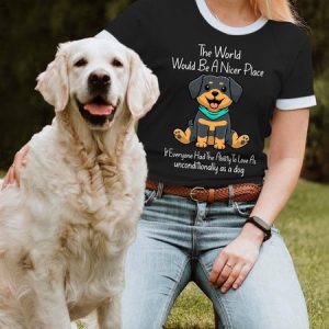 Lilicloth X Funnpaw X Ana The World Would Be A Nicer Place If Everyone Had The Ability To Love As Anconditionally As A Dog Women's T-Shirt, color:Black|size:L, Lilicloth.com