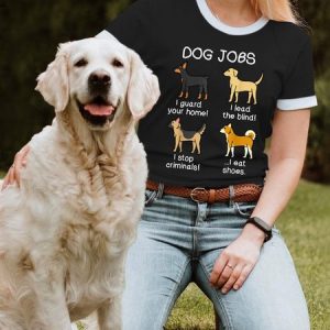 Lilicloth X Funnpaw Women's Dog‘s Job T-Shirt, color:Black|size:L, Lilicloth.com