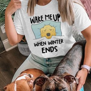 Lilicloth X Funnpaw X Manikvskhan Wake Me Up When Winter Ends Women's T-Shirt, color:White|size:3XL, Lilicloth.com