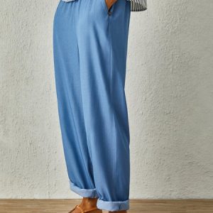 elastic slacks, Jeans, color:Blue|size:XXL, JustFashionNow