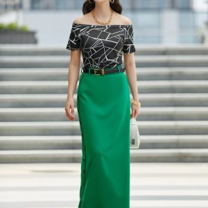 Regular Fit Cold Shoulder Casual T-Shirt, Tees, color:As Picture|size:XXL, Stylewe
