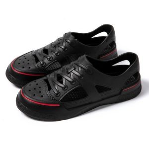 Casual Hollow out Waterproof Beach Shoes, Sneakers, color:Black-red|size:44, JustFashionNow