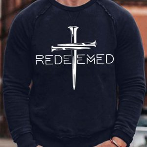 Men's Redeemed Religion Casual Text Letters Loose Sweatshirt, color:Blue|size:3XL, Lilicloth.com