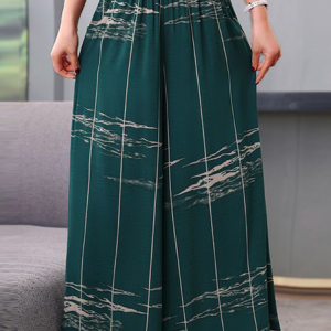 Loose Simple Pants With No, BOTTOM, color:Green|size:4X, Noracora