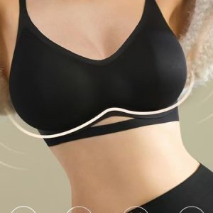 Breathable Comfortable Hollow Detachable Cup Seamless  Bra & Bralette, Crop Bras, color:Black|size:XL, JustFashionNow
