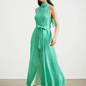 Daily Long Halter Regular Fit Vacation Shirt, Blouses and Shirts, color:Green|size:XXL, Stylewe
