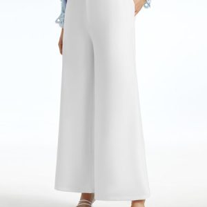 Stylewe Urban Regular Fit Plain Fashion Pants, Pants, color:White|size:XXL, Stylewe