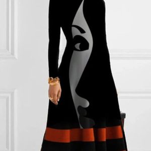 Sweet Long Sleeve Weaving Dress, Dresses, color:Black|size:XXL, JustFashionNow