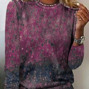 Casual Regular Fit Crew Neck T-Shirt, T-Shirts, color:Purple|size:XXL, JustFashionNow