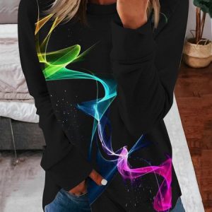 Loose Wool/Knitting Casual Ombre Sweatshirt, Sweatshirts & Hoodies, color:Black|size:XXL, JustFashionNow