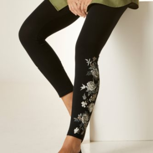 Floral Regular Fit Leggings, leggings, Roselinlin - Online Catalog