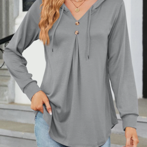 Casual Hooded Plain Hoodie, Hoodies & Sweatshirts, color:Gray|size:XXL, Noracora