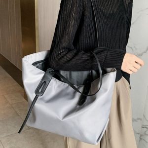 Oxford Tarpaulin Large Capacity Tote Bag, Women's Bags, color:Gray|size:One-size, JustFashionNow