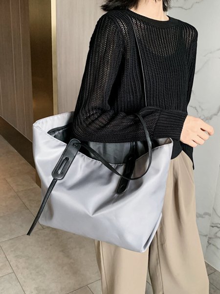 Oxford Tarpaulin Large Capacity Tote Bag, Women's Bags, color:Gray|size:One-size, JustFashionNow