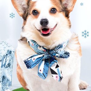 Lilicloth X Funnpaw Striped Pet Cooling Scarf, color:Blue|size:L, Lilicloth.com