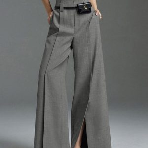 Urban Regular Fit Plain Fashion Pants, Pants, color:Gray|size:XXL, Stylewe