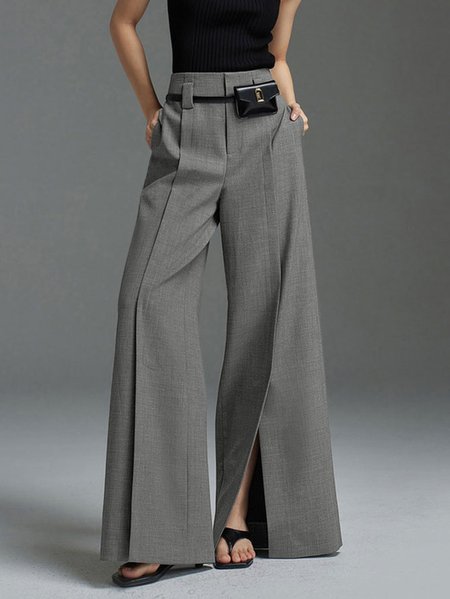 Urban Regular Fit Plain Fashion Pants, Pants, color:Gray|size:XXL, Stylewe