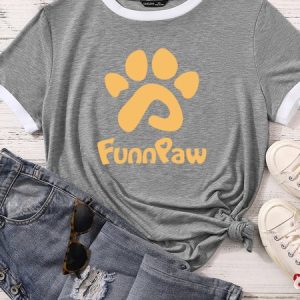 Lilicloth X Funnpaw Women's Funnpaw Matching Crew Neck T-Shirt, color:Gray|size:XXL, Lilicloth.com