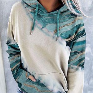 JFN Hooded Abstract Vacation Sweatshirt, Sweatshirts & Hoodies, color:Blue|size:3XL, JustFashionNow