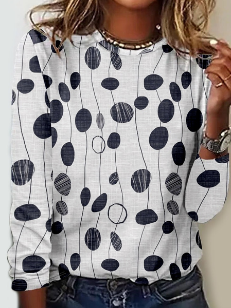 Women's Abstract Print Casual Shirt, color:White|size:3XL, Lilicloth.com