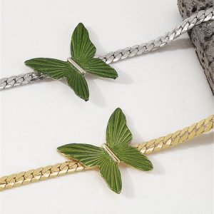 Women's Luxurious Geometric Butterfly Necklace, Necklace, color:Golden|size:One-size, Noracora