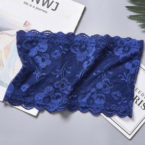 Sexy Lace High Elasticity Breathable Strapless Tube Top, Wireless, color:Royal Blue|size:One-size, JustFashionNow