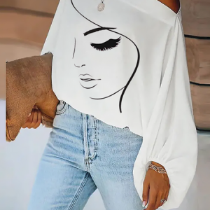 Summer Lightweight Asymmetrical Neck Loosen Vacation Top, Blouses and Shirts, color:White|size:XXL, Stylewe