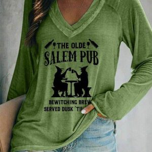 Halloween Loose Text Letters Casual T-Shirt, T-Shirts, color:Green|size:XXL, JustFashionNow