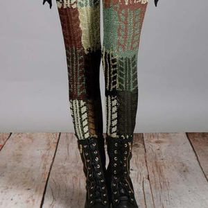 Casual Color Block Tight Leggings, Leggings, color:Multicolor|size:XXL, JustFashionNow