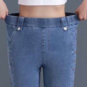 Tight Denim Casual Jeans, Denim&Jeans, color:Blue|size:4XL, Noracora