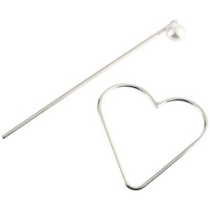 Casual Golden Retro Heart Pattern Inlaid Pearl Headwear Hair Roller Daily Home Commuting Jewelry, Women Hair Accessories, color:Silver|size:One-size, JustFashionNow