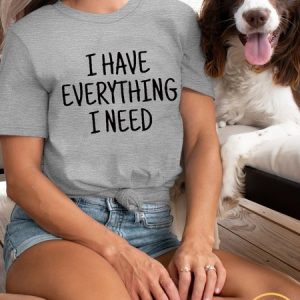 Women's I Have Everything I Need Matching Shirts Casual T-Shirt, color:Gray|size:3XL, Lilicloth.com