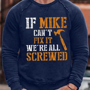 Men's Can't Fix It  Crew Neck Simple Cotton-Blend Sweatshirt, color:Dark Blue|size:3XL, Lilicloth.com