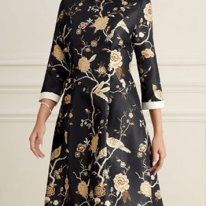 Elegant Crew Neck Dress & Party Dress, Cocktail Dresses, color:Black|size:XXL, Stylewe